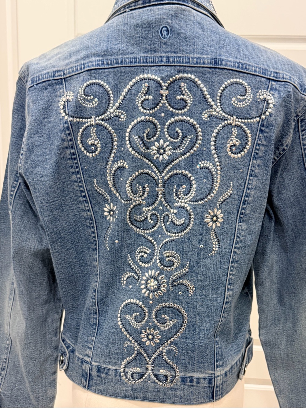 🔥Vintage Christine Alexander Rhinestone Blue Denim Jacket - Women